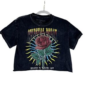 Fifth Sun Celestial Dream Shirt Womens Small Rose Graphic Cropped World Tour 87